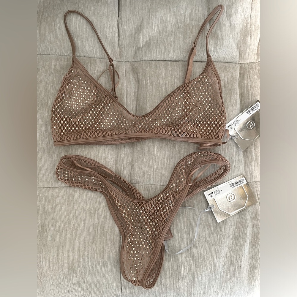 Swarovski x SKIMS Crystal mesh lingerie set